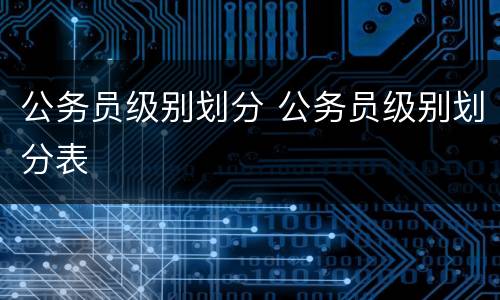 公务员级别划分 公务员级别划分表