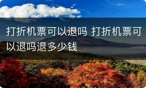 打折机票可以退吗 打折机票可以退吗退多少钱