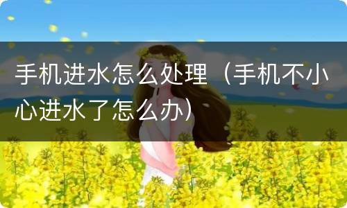 手机进水怎么处理（手机不小心进水了怎么办）
