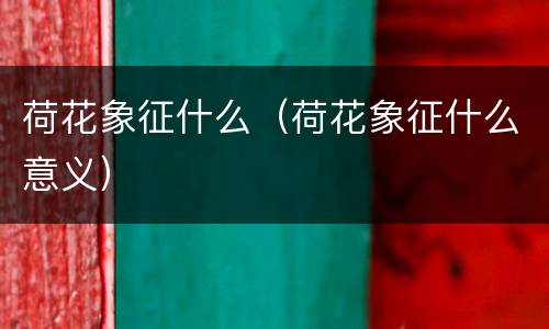 荷花象征什么（荷花象征什么意义）
