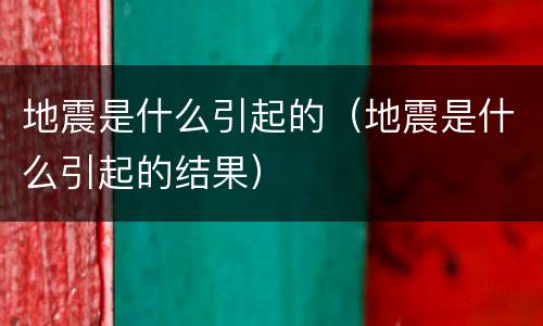 地震是什么引起的（地震是什么引起的结果）