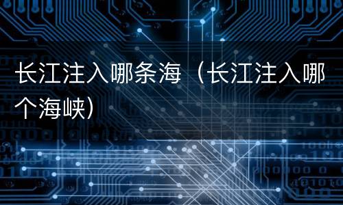长江注入哪条海（长江注入哪个海峡）