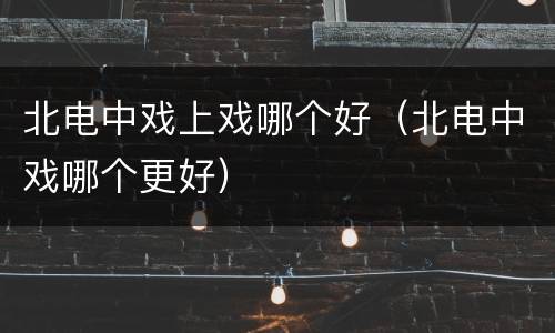 北电中戏上戏哪个好（北电中戏哪个更好）