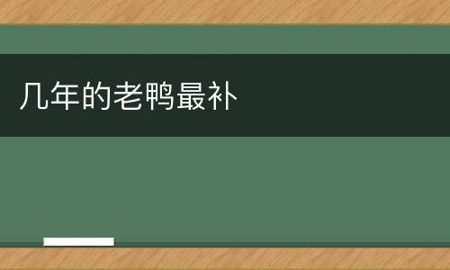 几年的老鸭最补