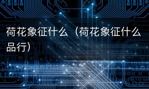 荷花象征什么（荷花象征什么品行）