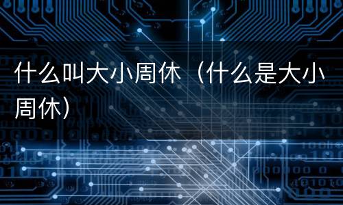什么叫大小周休（什么是大小周休）