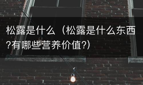 松露是什么（松露是什么东西?有哪些营养价值?）