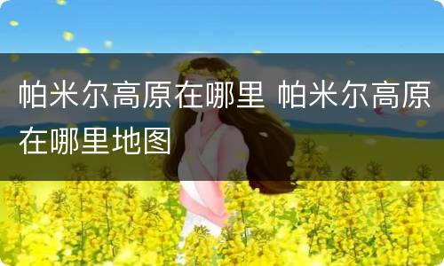 帕米尔高原在哪里 帕米尔高原在哪里地图