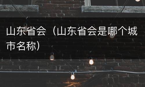 山东省会（山东省会是哪个城市名称）