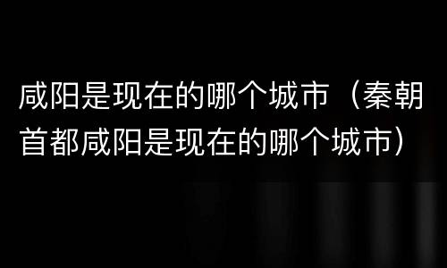 咸阳是现在的哪个城市（秦朝首都咸阳是现在的哪个城市）