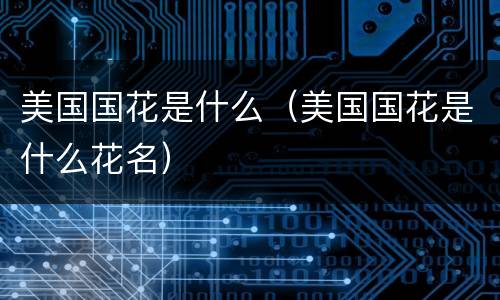 美国国花是什么（美国国花是什么花名）