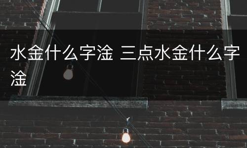 水金什么字淦 三点水金什么字淦