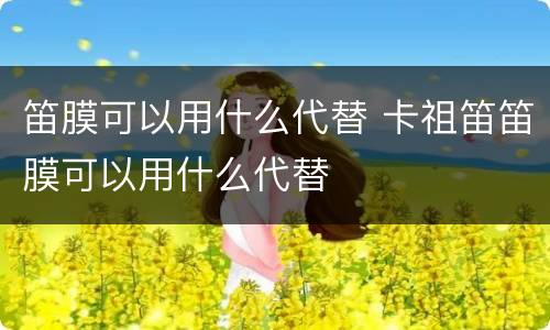 笛膜可以用什么代替 卡祖笛笛膜可以用什么代替