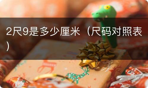 2尺9是多少厘米（尺码对照表）