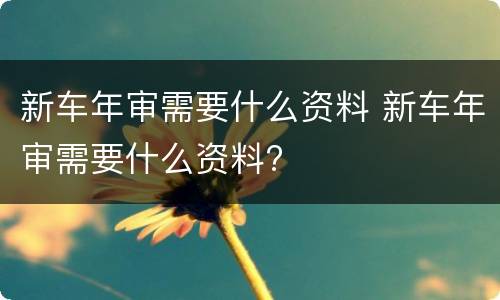 新车年审需要什么资料 新车年审需要什么资料?