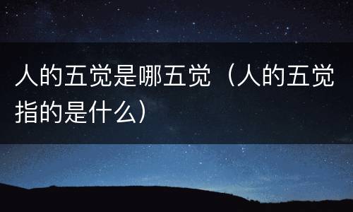 人的五觉是哪五觉（人的五觉指的是什么）