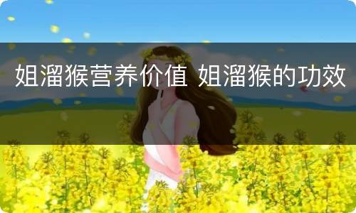 姐溜猴营养价值 姐溜猴的功效