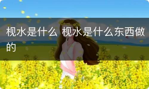 枧水是什么 枧水是什么东西做的