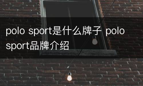 polo sport是什么牌子 polo sport品牌介绍