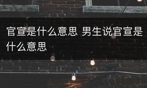 官宣是什么意思 男生说官宣是什么意思
