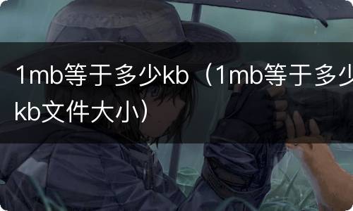 1mb等于多少kb（1mb等于多少kb文件大小）