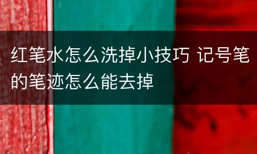 红笔水怎么洗掉小技巧 记号笔的笔迹怎么能去掉