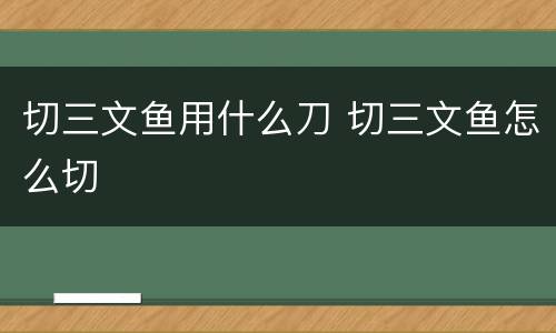 切三文鱼用什么刀 切三文鱼怎么切