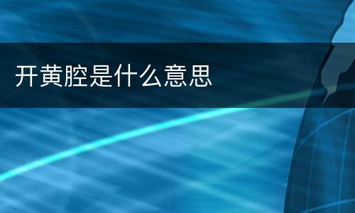 开黄腔是什么意思