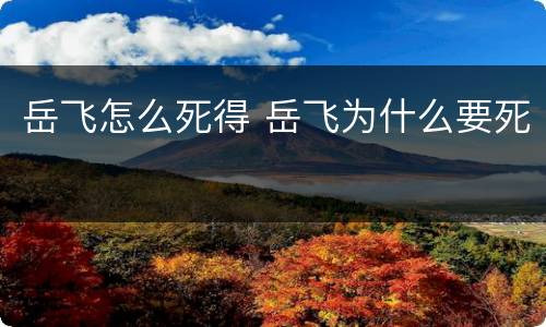 岳飞怎么死得 岳飞为什么要死