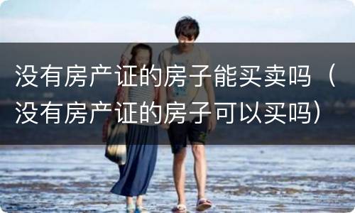 没有房产证的房子能买卖吗（没有房产证的房子可以买吗）