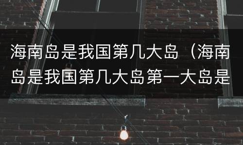 海南岛是我国第几大岛（海南岛是我国第几大岛第一大岛是谁）