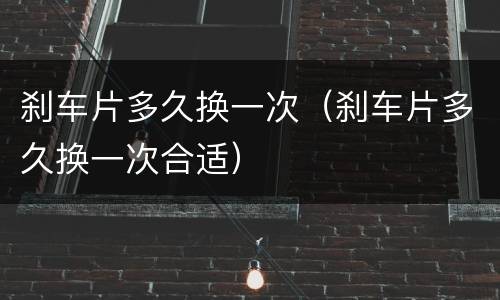 刹车片多久换一次（刹车片多久换一次合适）