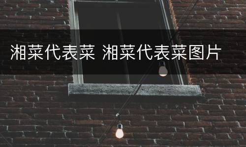 湘菜代表菜 湘菜代表菜图片