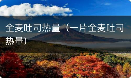 全麦吐司热量（一片全麦吐司热量）