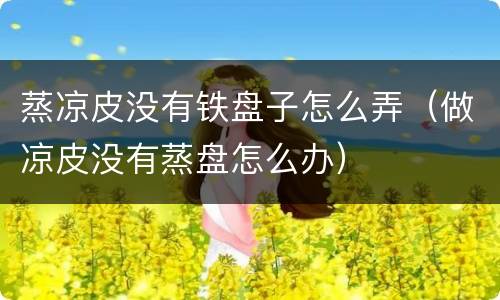 蒸凉皮没有铁盘子怎么弄（做凉皮没有蒸盘怎么办）