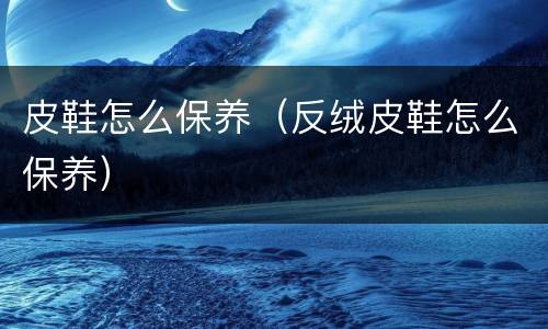皮鞋怎么保养（反绒皮鞋怎么保养）