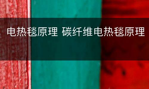 电热毯原理 碳纤维电热毯原理