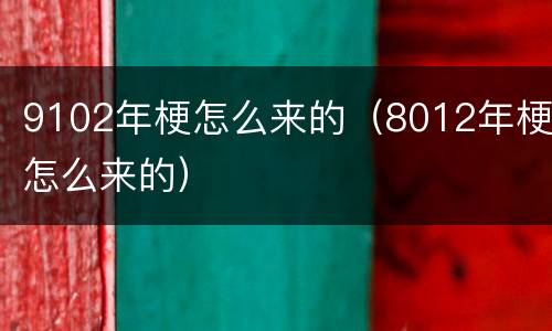 9102年梗怎么来的（8012年梗怎么来的）