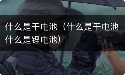 什么是干电池（什么是干电池什么是锂电池）