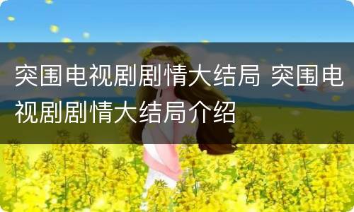 突围电视剧剧情大结局 突围电视剧剧情大结局介绍