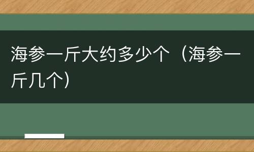 海参一斤大约多少个（海参一斤几个）