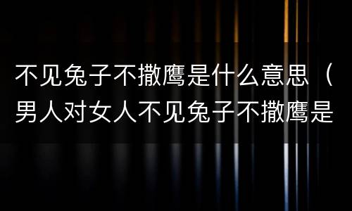 不见兔子不撒鹰是什么意思（男人对女人不见兔子不撒鹰是什么意思）
