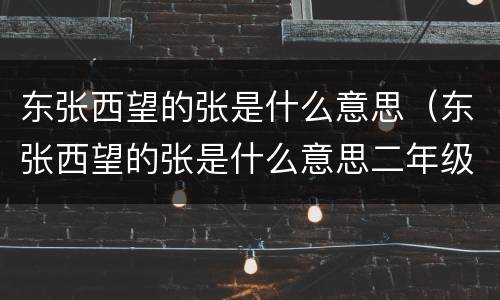 东张西望的张是什么意思（东张西望的张是什么意思二年级）