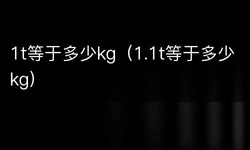 1t等于多少kg（1.1t等于多少kg）